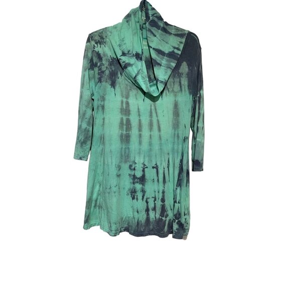 Soft Surroundings Women's Tie Dye Cowl Neck Dress Green Size Small - Picture 1 of 5